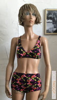 Geweldige Vintage Bikini Bloemen 70S Vintage Zwemkleding