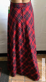 Geweldige Vintage Lange Rok Rood/Ruit Vintage Rokken