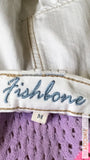 Jeans ’Tuin’rok Wit Fishbone Maat M Vintage Rokken