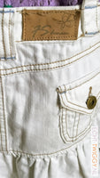 Jeans ’Tuin’rok Wit Fishbone Maat M Vintage Rokken