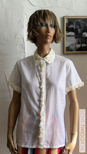 Mooie Witte Damesblouse Rayre Paris Made In France Blouse