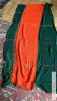 Vintage Gehaakte Sprei 70S Groen/Oranje Items