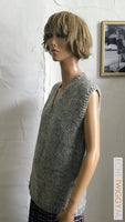 Vintage Handmade Spencer Grijs Knitted Truien