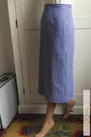 Vintage Rok Pied De Poule Blauw/Wit Rokken