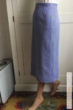 Vintage Rok Pied De Poule Blauw/Wit Rokken