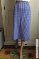 Vintage Rok Pied De Poule Blauw/Wit Rokken