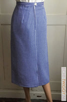 Vintage Rok Pied De Poule Blauw/Wit Rokken